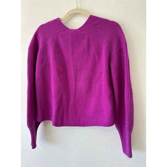A.L.C. Violet Deep V-Neck Long Sleeve Boxy Crop Sweater XS - Picture 7 of 14